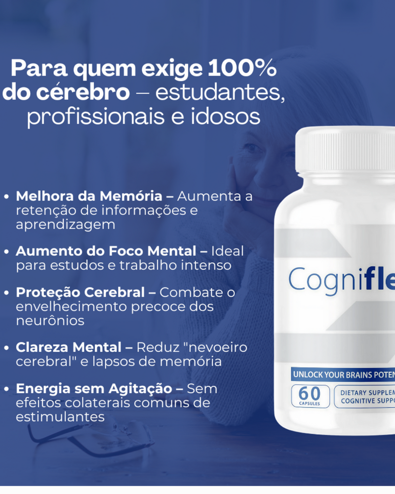 Cogniflex Original 60 Cápsulas - Encontre a Clareza Mental + Frete Grátis