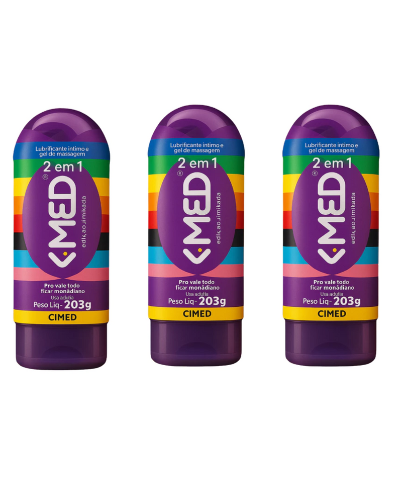 Lubrificante Íntimo Gel Massagem K-med 200g Cimed LGBT Gay Frutado Suave Fresco Tutti Frutti Erótico Transparente Vale
