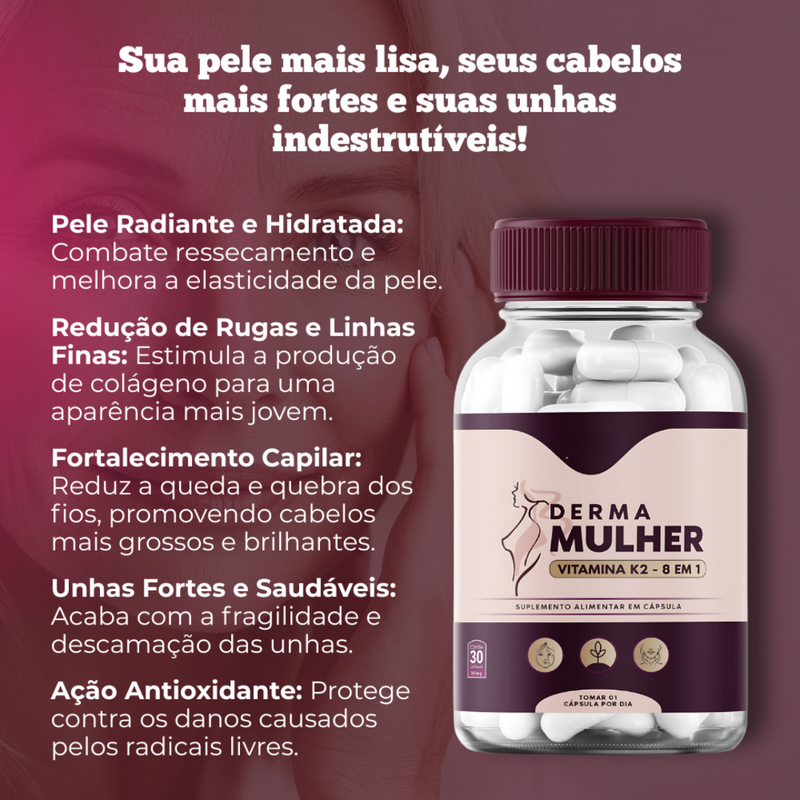 Derma Mulher Original 30 Cápsulas - Beleza Radiante + Frete Grátis