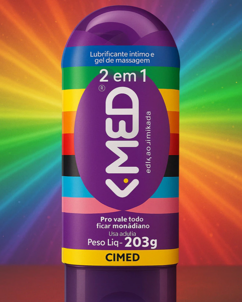 Lubrificante Íntimo Gel Massagem K-med 200g Cimed LGBT Gay Frutado Suave Fresco Tutti Frutti Erótico Transparente Vale