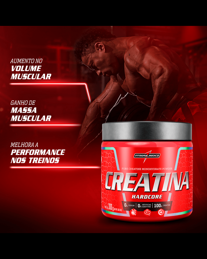 Creatina 100% Pura 300g Hardcore