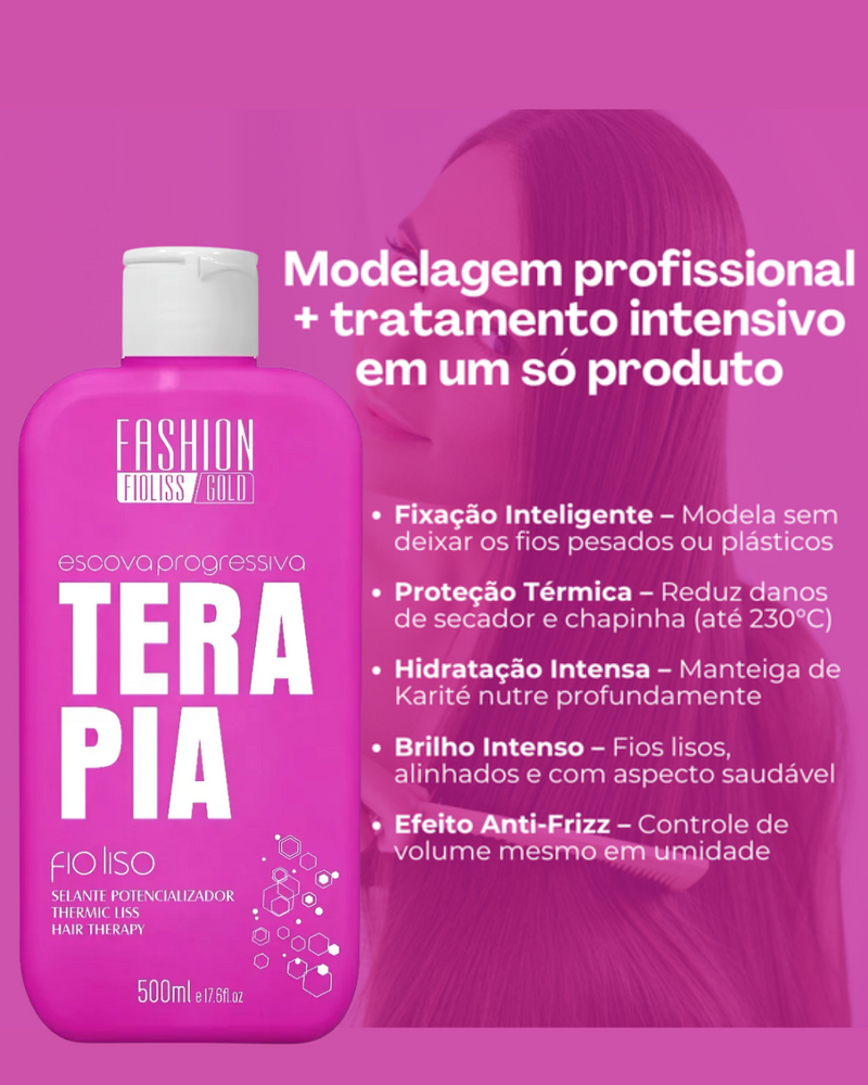 TERAPIA FIO LISO  Progressiva sem Formol  PROMOÇÃO SÓ HOJE 50% DE Desconto 500 ml - Terapia dos Fios - Beleza Radiante Cabelo Liso