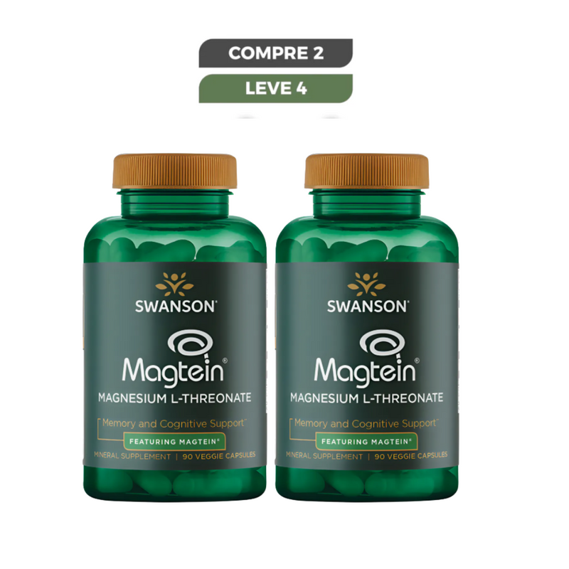 Magtein L-Treonato de Magnésio Swanson 90 Capsulas Importado