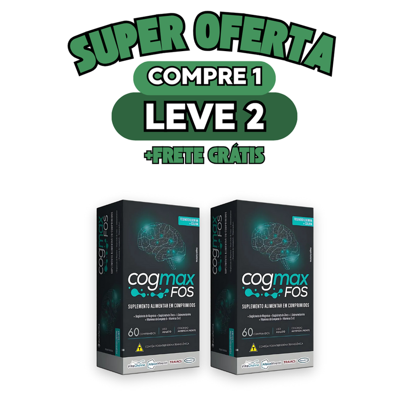 Cogmax Fos 60 Comprimidos - Suporte Para o Cérebro | Promoção Compre 1 Leve 2 + Frete Grátis
